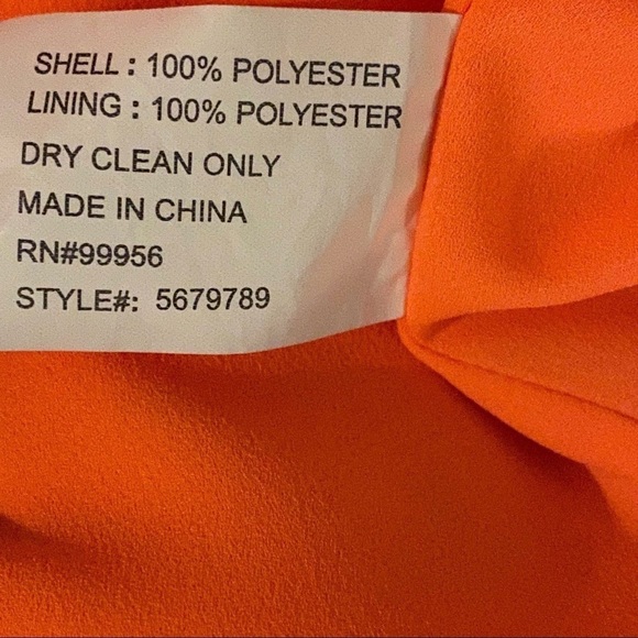 Shoshana Katrina Coral Orange Blouson Ruffle Sheath Cocktail Dress Size 8 - Picture 9 of 11